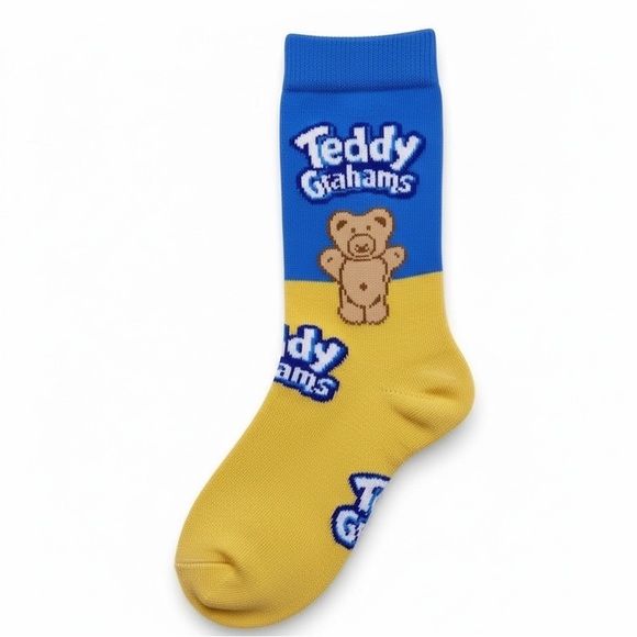 Teddy Grahams Novelty Crew Socks Unisex NWT - Picture 3 of 5